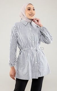 Blouse Vena Top Stripe Black