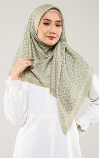 Hijab Motif Bimu Voile Square - Dark Khaki