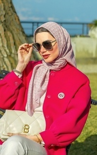 Hijab Motif Bimu Voile Square - Adobe Rose