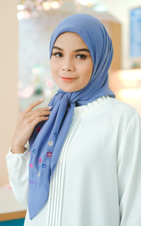 Plain Scarf Hijab S4 Azzura Embroidery