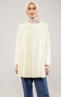 Blus Nollie Pleated Blouse - Cream