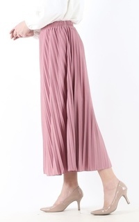 Skirt Basic Skirt Pleated ( Rok Plisket ) - Dusty Pink