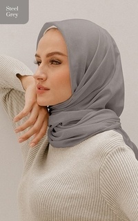 Hijab Polos Hijab Savra Voal Steel Grey 