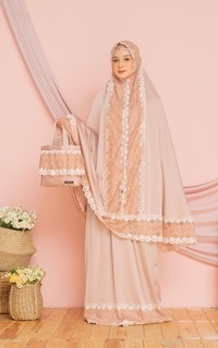 Praying Set Mukena malaika lace mocca