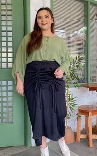 Rok Siselyo x Puwputt Reina Skirt Big Size Black M17400 R72S4