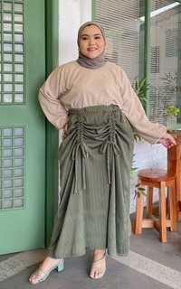 Skirt Siselyo x Puwputt Reina Skirt Big Size Olive M17401 R67S4