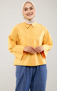 Kemeja Leia Crop Shirt - Orange
