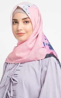Hijab Motif Foila Voal Scarf - Pink Blue ZRN
