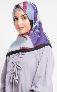 Hijab Motif Bella Voal Scarf - Red Grey ZRN