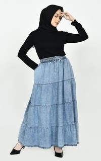 Skirt Long Skirt Denim Aurora Light Snow Blue