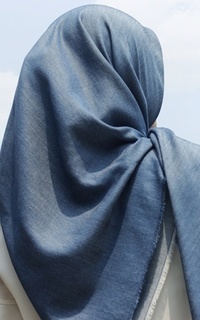 Plain Scarf Hijab Savra Denim Dark