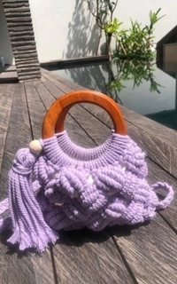 Bag PRE ORDER Mini Clutch Shell Macrame Purple