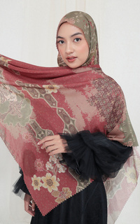 Hijab Motif Kalpataru Scarf - Maroon