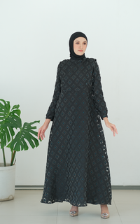 Gamis Peacock Black Dress