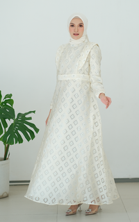 Gamis Peacock Broken White Dress