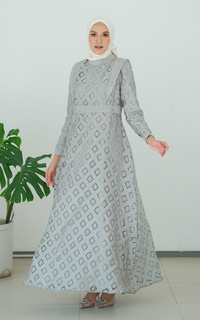 Gamis Peacock Grey Dress