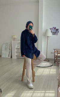 Blus Loui Cordu Top in Deep Navy