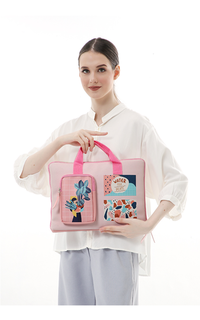 Tas Tas Laptop Wanita Front Pocket Dengan Gambar Cantik Premium Quality - Pink Pink-626000