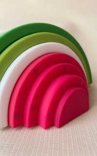 kids' clothing Bright Chewelry - Rainbow Silicone Stacker - watermelon