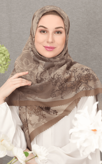 Hijab Motif Blossom Scarf  - Wood