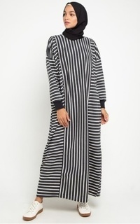 Long Dress Hoper Dress - White Stripe on Navy ZRN