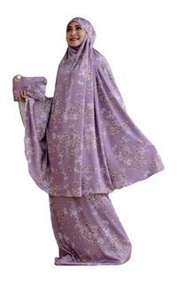 Praying Set Mukena Motif Dandelion Light Purple