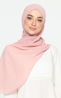 Hijab Polos Pashmina Oval Soft Dusty Pink