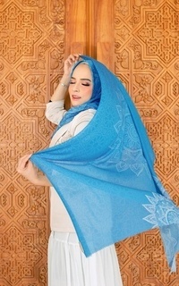 Printed Scarf Morrocan Series Dodger Blue