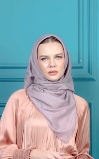 Hijab Motif Knit Monogram - Could Grey