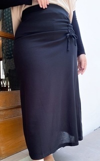 Rok Aya Wrinkle Skirt Black M16618 R29S3