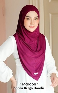 Plain Scarf Sheila Hoodie Bergo - All Size