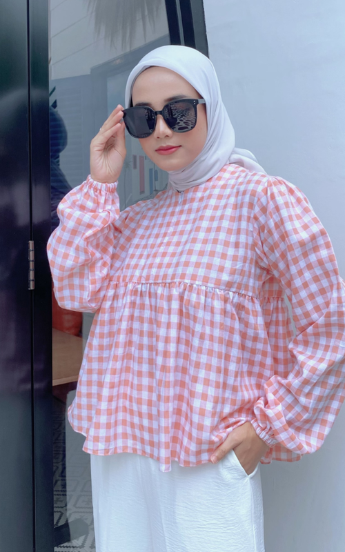 Blus - Andreena Tunic - Plaid Pink