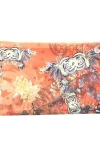 Printed Scarf Malicca Dainty Series Bright Orange