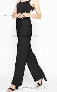 Celana Felicia High Waist Long Kulot on Black