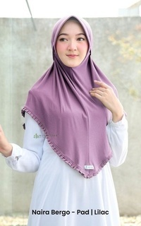 Hijab Polos Naira Bergo -Pad/All Size