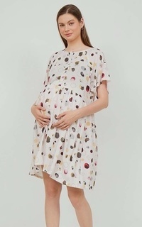 Long Dress Amara Dress Maternity Polka Abstract Multicolor-634519