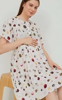Long Dress Amara Dress Maternity Polka Abstract Multicolor-634522