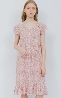 Long Dress Amara Pink Garden Dress