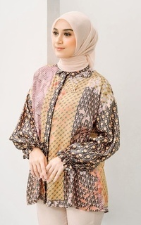 Shirt Eliora Shirt with Poet Sleeve - Choco