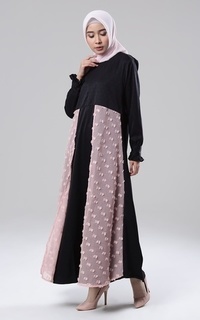 Long Dress Nayya Dress - Black Peach ZRN