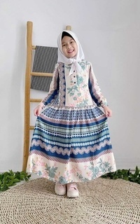 Pakaian Anak Bohemian Dress Kids Blue