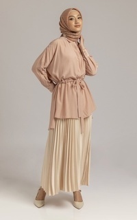 Blus Kami Rivera Top Plain Pink Pearl