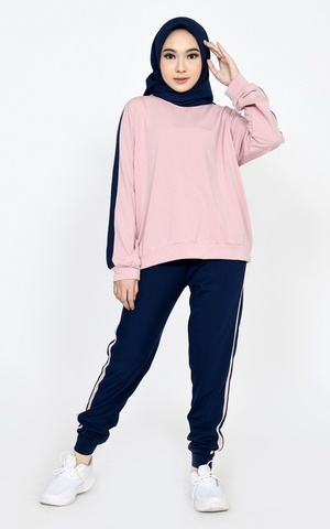 Sweater SET Training Babyterry Aisyah Pink