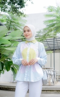 Kemeja Nomi Shirt Square Blue