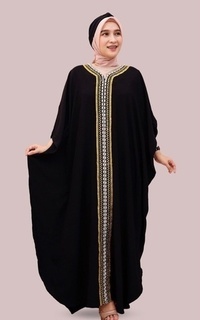 Kaftan Kaftan Nadine Hitam Crinkle by Caftanesia