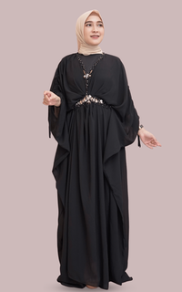 Kaftan Kaftan Eliza Hitam Cerutty Premium by Caftanesia