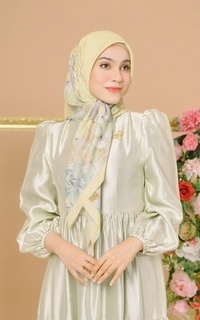 Hijab Motif Blooming - Yellow (Voal Square)