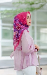 Printed Scarf Allure Series in Bright Fuschia