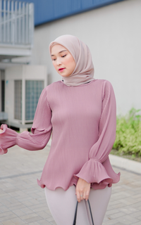 Blus Alunicorn - Esme Blouse Lonceng Dusty Purple - Blouse Plisket 