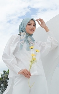 Printed Scarf Ayana series in Pastel Turqouise